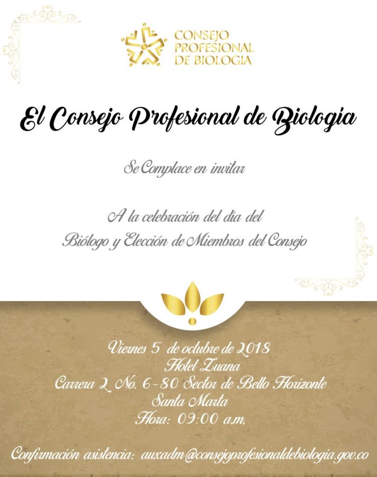 Invitación Evento Consejo Profesional de Biología